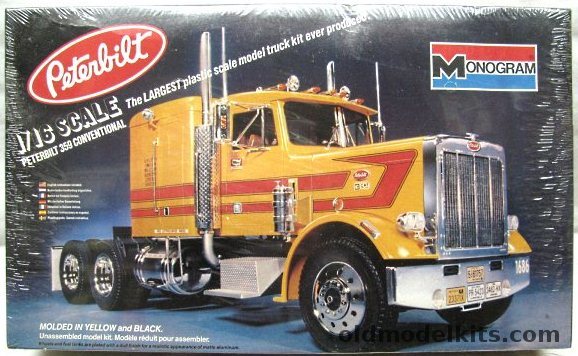 Monogram 1/16 Peterbilt 359 Conventional Semi Tractor Truck - 1/16 Scale, 2500 plastic model kit